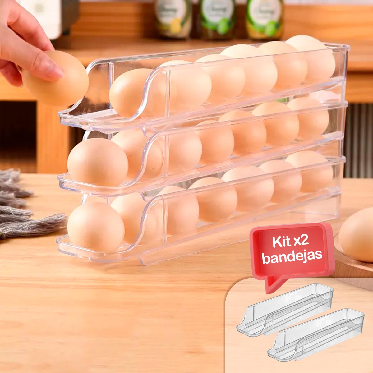 Miniatura 4 de Organizador de Huevos 2 Bandejas X-21